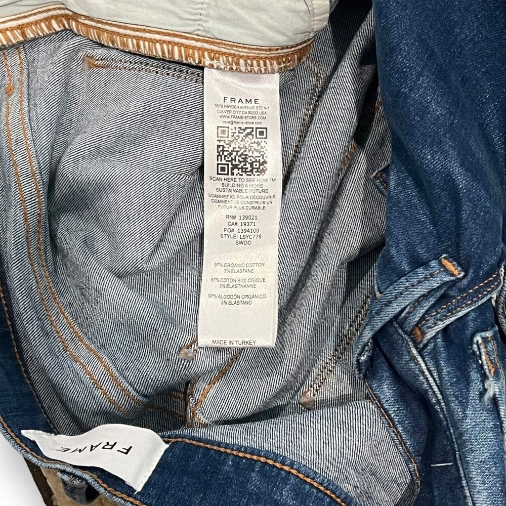NWT FRAME Jeans Le Sylvie High Rise Slender Straight 31 Distressed Swoon Wash - Picture 9 of 13